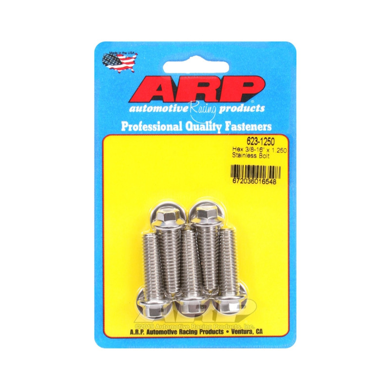 Șuruburi și piulițe universale ARP cu cap mic 3/8-16 – Oțel inoxidabil, cap hexagonal, x5 - ARP-623-1250 - 623-1250 - 3666618192239